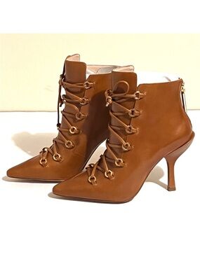 Louise Et Cie Tan Leather Boots Size 5.5 New